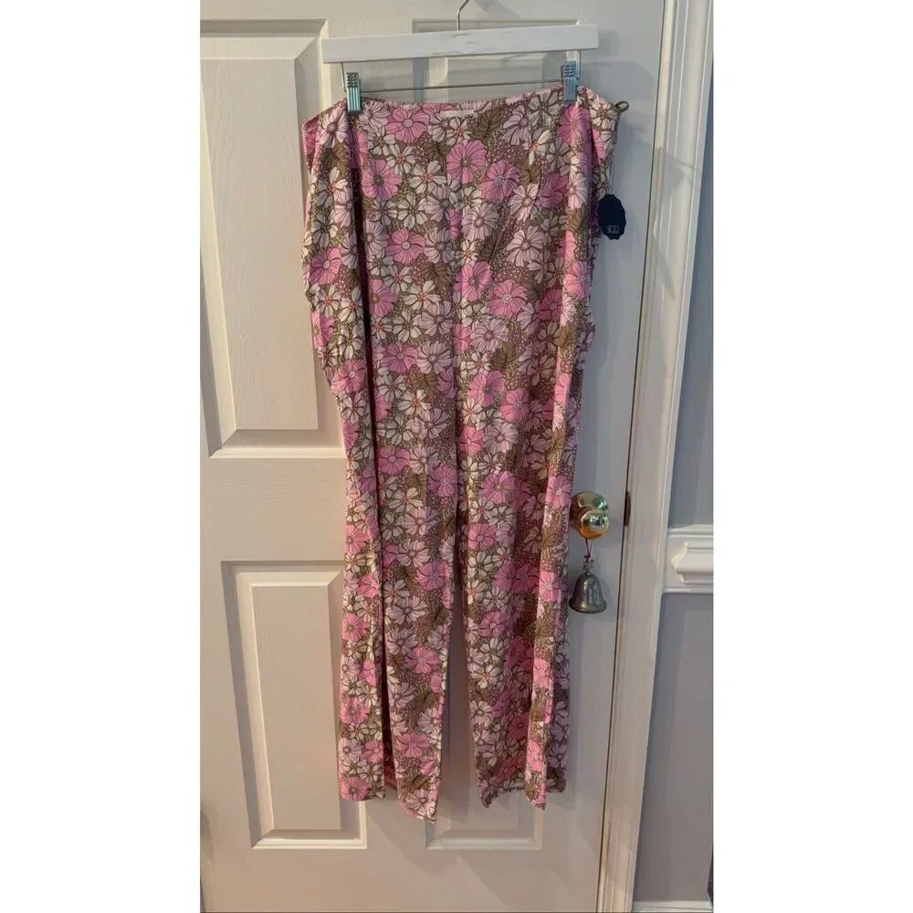 Joanie UK Romily Blooms Pink Floral 70’s Style Pants US sz 14 NWT